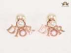 Rose gold and pearl alphabet bombers with Cz