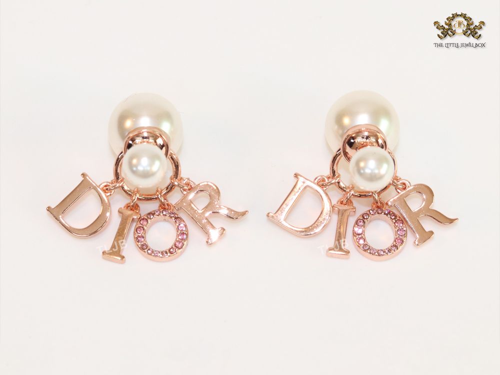 Rose gold and pearl alphabet bombers with Cz