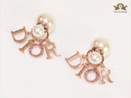 Rose gold and pearl alphabet bombers with Cz
