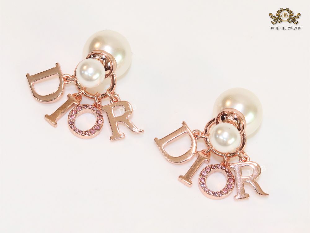 Rose gold and pearl alphabet bombers with Cz