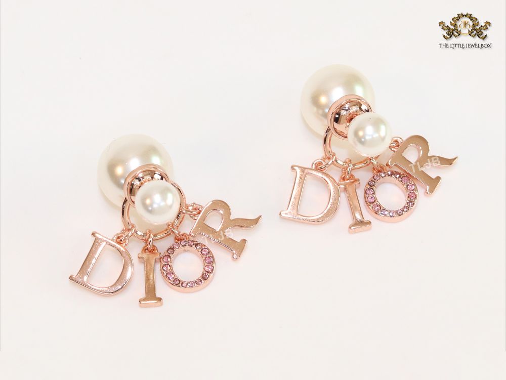 Rose gold and pearl alphabet bombers with Cz