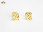Alphabet LW Geometric Gold Studs