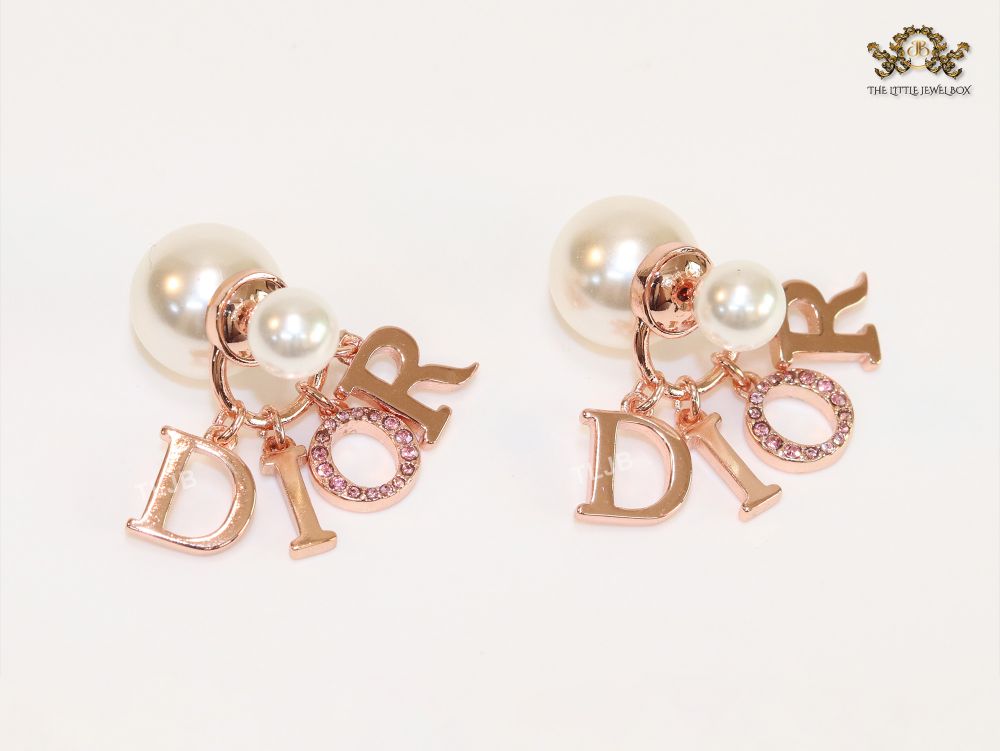 Rose gold and pearl alphabet bombers with Cz