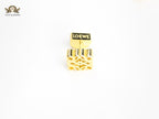 Alphabet LW Geometric Gold Studs