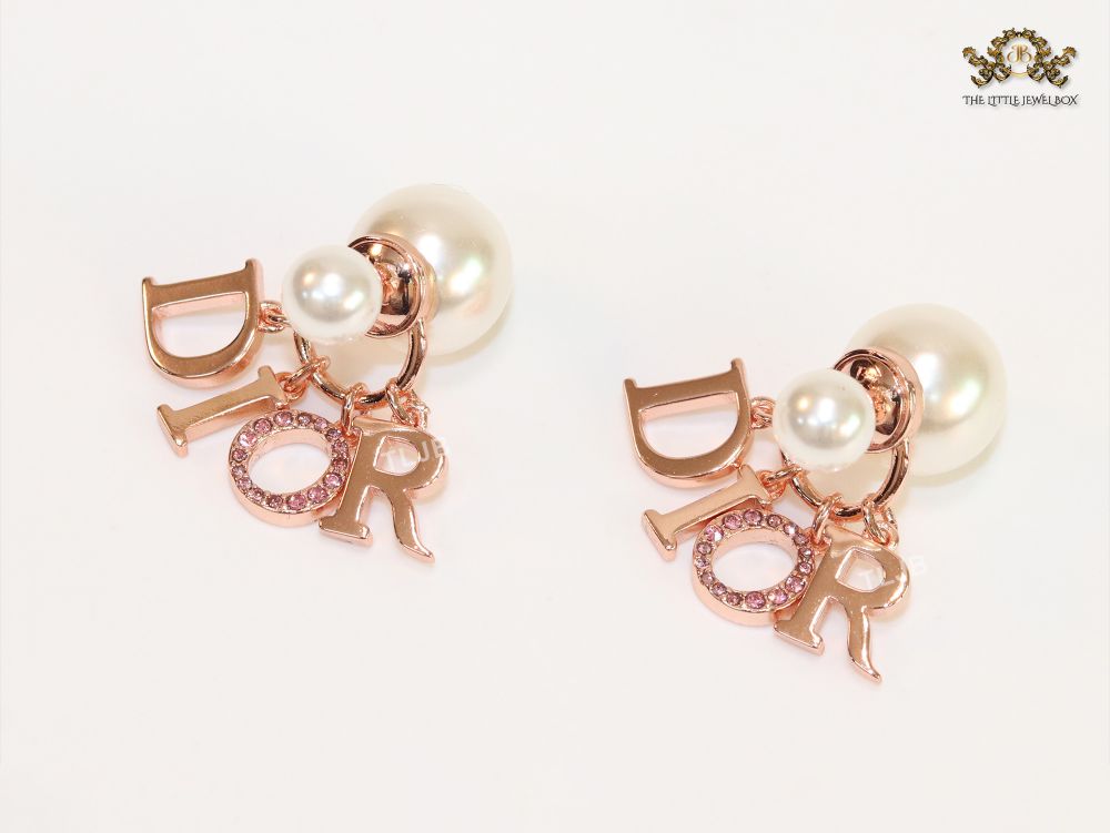 Rose gold and pearl alphabet bombers with Cz