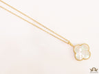 MOP clover pendant in gold plated chain