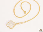 MOP clover pendant in gold plated chain