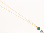 Malachite green clover pendant in gold plated chain