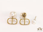 Gold plated alphabet earrings with white pearls