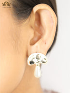 Double C White Mushroom Studs