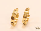Gold plated hoop earrings with double T motifs
