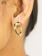 Alphabet LW nail pattern Small Gold Hoops