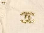 Double C Matt gold brooch