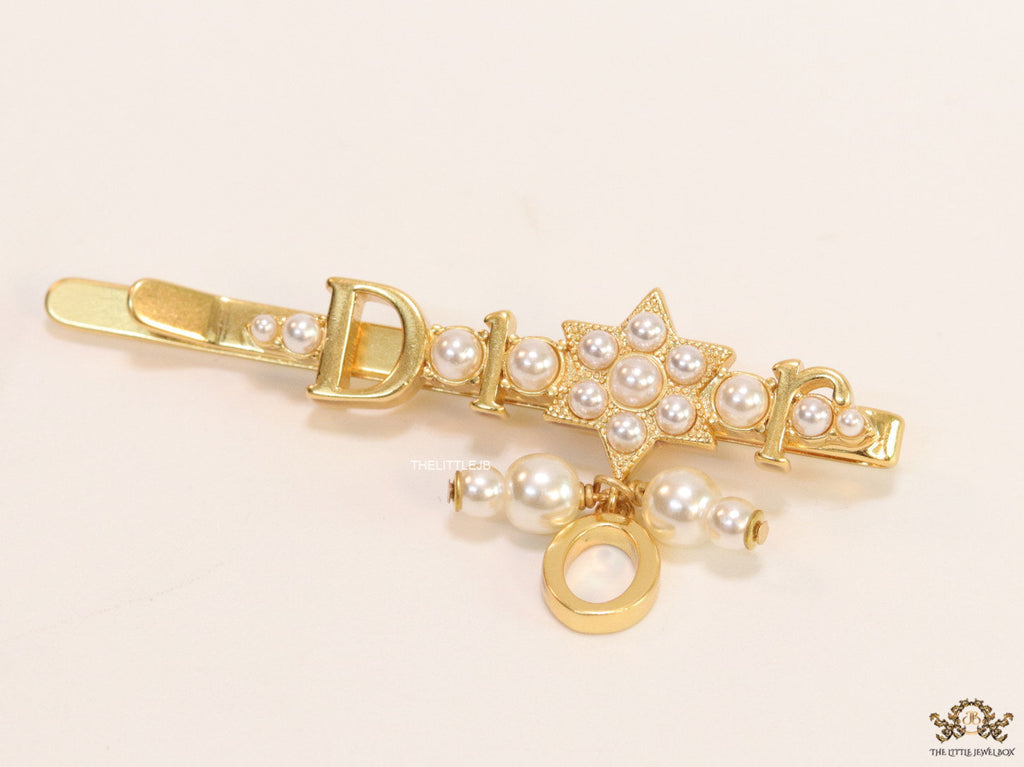 Alphabet Hair Pin with Pearl Charms