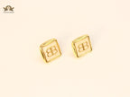 Gold Alphabet B square studs