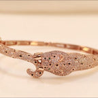Rose gold plated full diamond panther openable bracelet