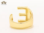 Alphabet Gold Bold Ring - E