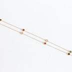 Alphabet BVL Golden chain necklace with multi coloured roman numeral discs