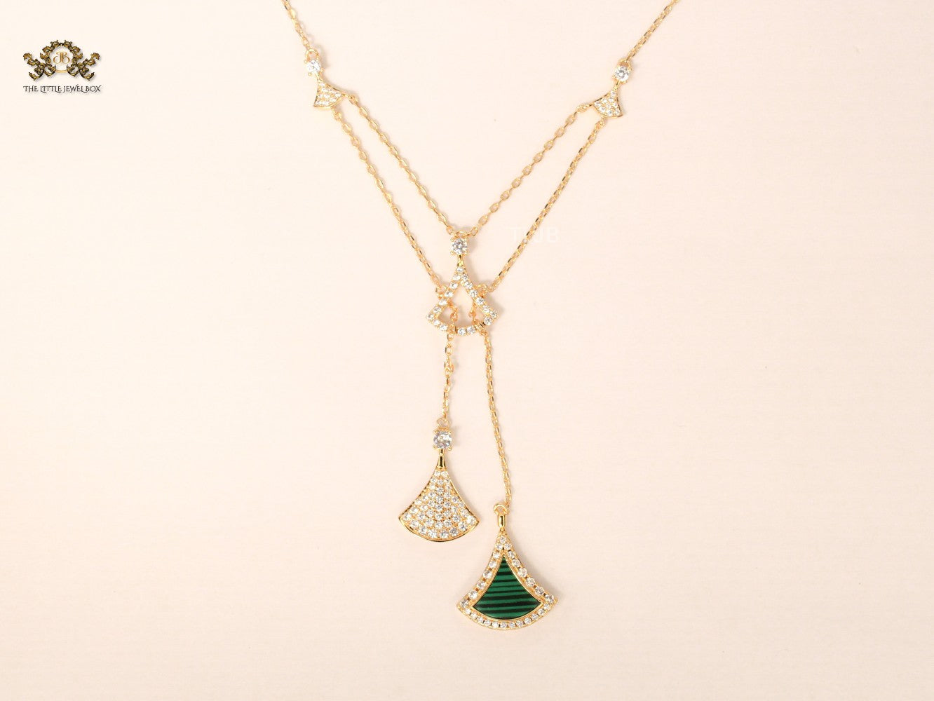 celestial bvl neck chain green malachite