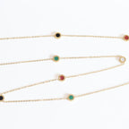 Alphabet BVL Golden chain necklace with multi coloured roman numeral discs