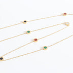Alphabet BVL Golden chain necklace with multi coloured roman numeral discs