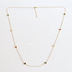 Alphabet BVL Golden chain necklace with multi coloured roman numeral discs