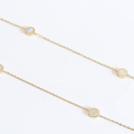 Alphabet BVL Golden chain necklace with MOP roman numeral discs