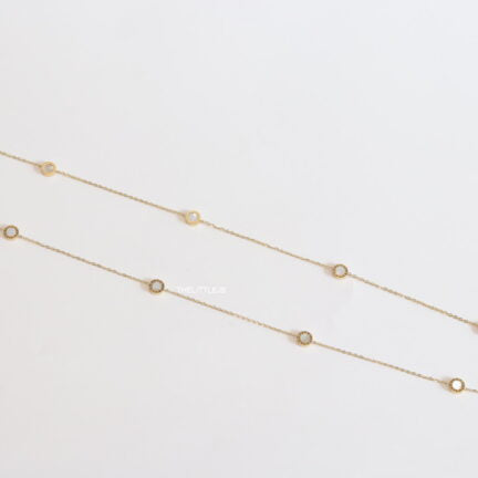 Alphabet BVL Golden chain necklace with MOP roman numeral discs