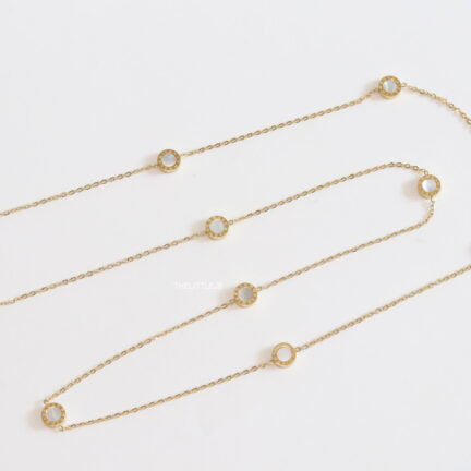 Alphabet BVL Golden chain necklace with MOP roman numeral discs