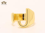 Alphabet Gold Bold Ring - J