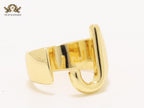 Alphabet Gold Bold Ring - J
