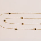 Alphabet BVL Golden chain necklace with black roman numeral discs