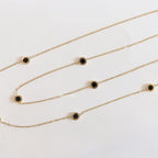 Alphabet BVL Golden chain necklace with black roman numeral discs
