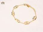 Alphabet V Gold bracelet with CZ