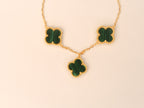 Gold Clover charms bracelet in green