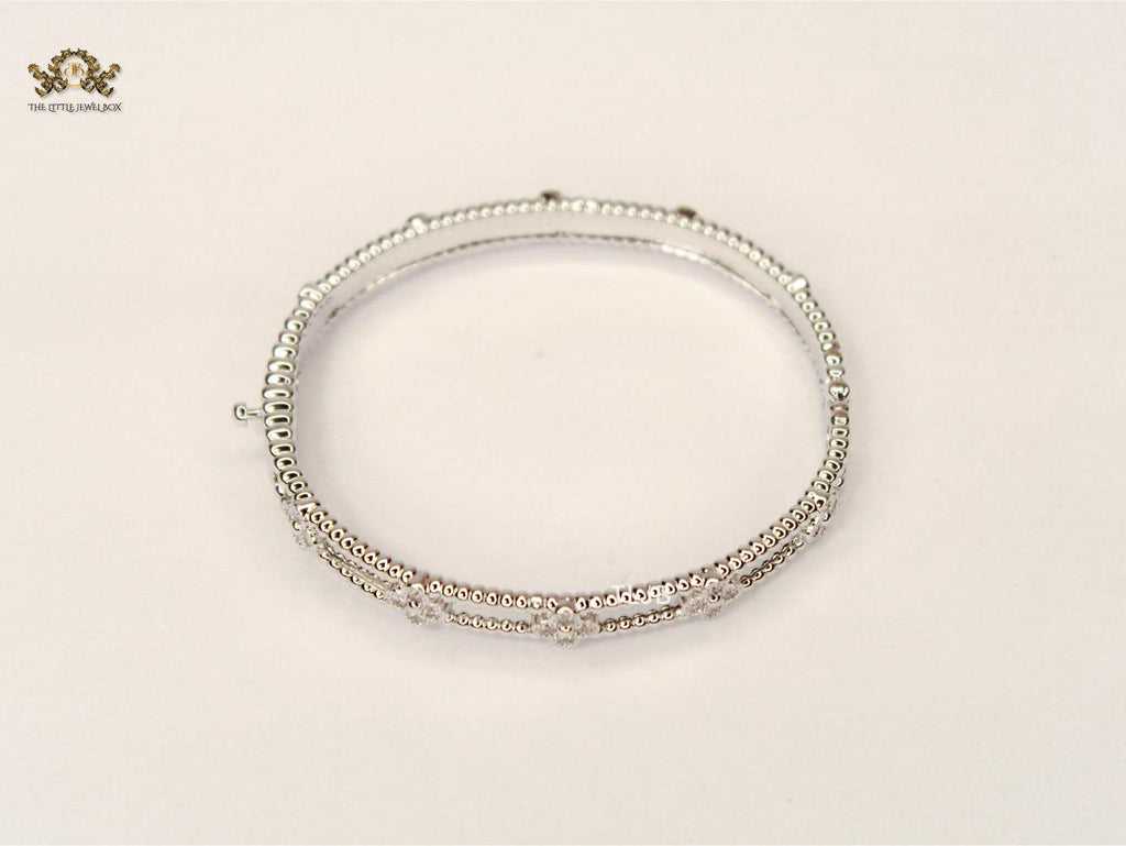 Luna Petal Platinum CZ Quad Bracelet