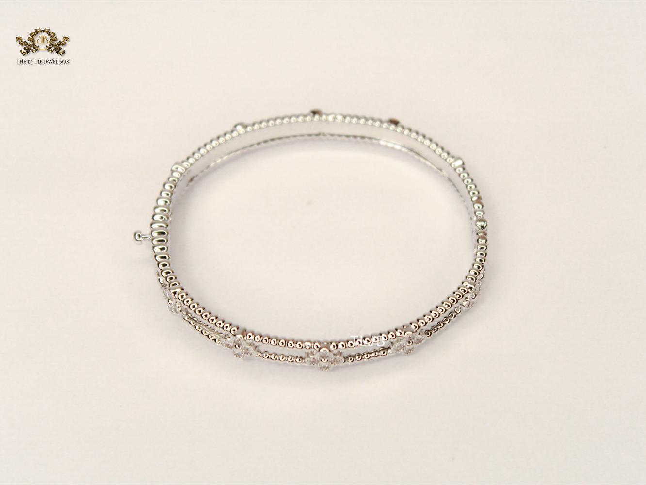 Luna Petal Platinum CZ Quad Bracelet