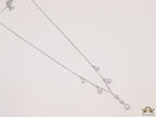 Platinum plated cz drop necklace
