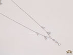 Platinum plated cz drop necklace