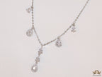 Platinum plated cz drop necklace