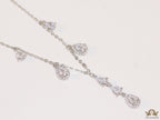 Platinum plated cz drop necklace