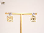 Alphabet L single stone CZ studs in Gold