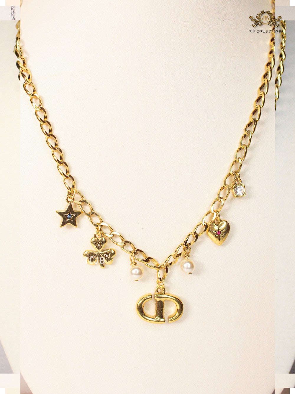 Alphabet CD charms Gold necklace matt finish