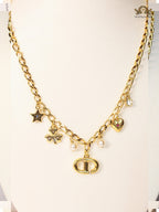 Alphabet CD charms Gold necklace matt finish