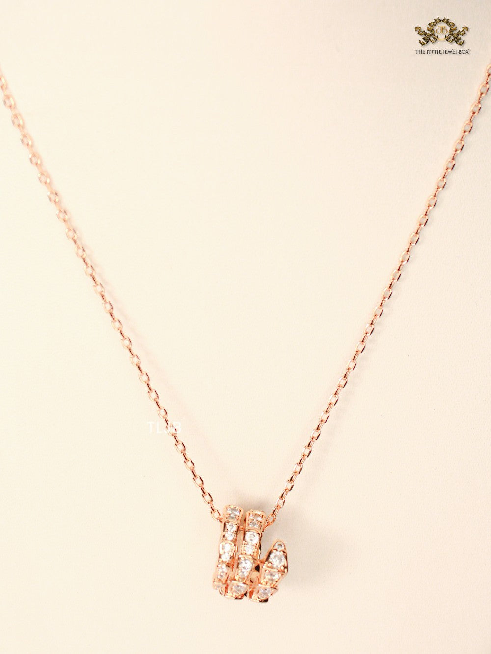 Snake pendant rose gold necklace