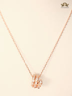 Snake pendant rose gold necklace