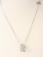 Snake pendant platinum necklace