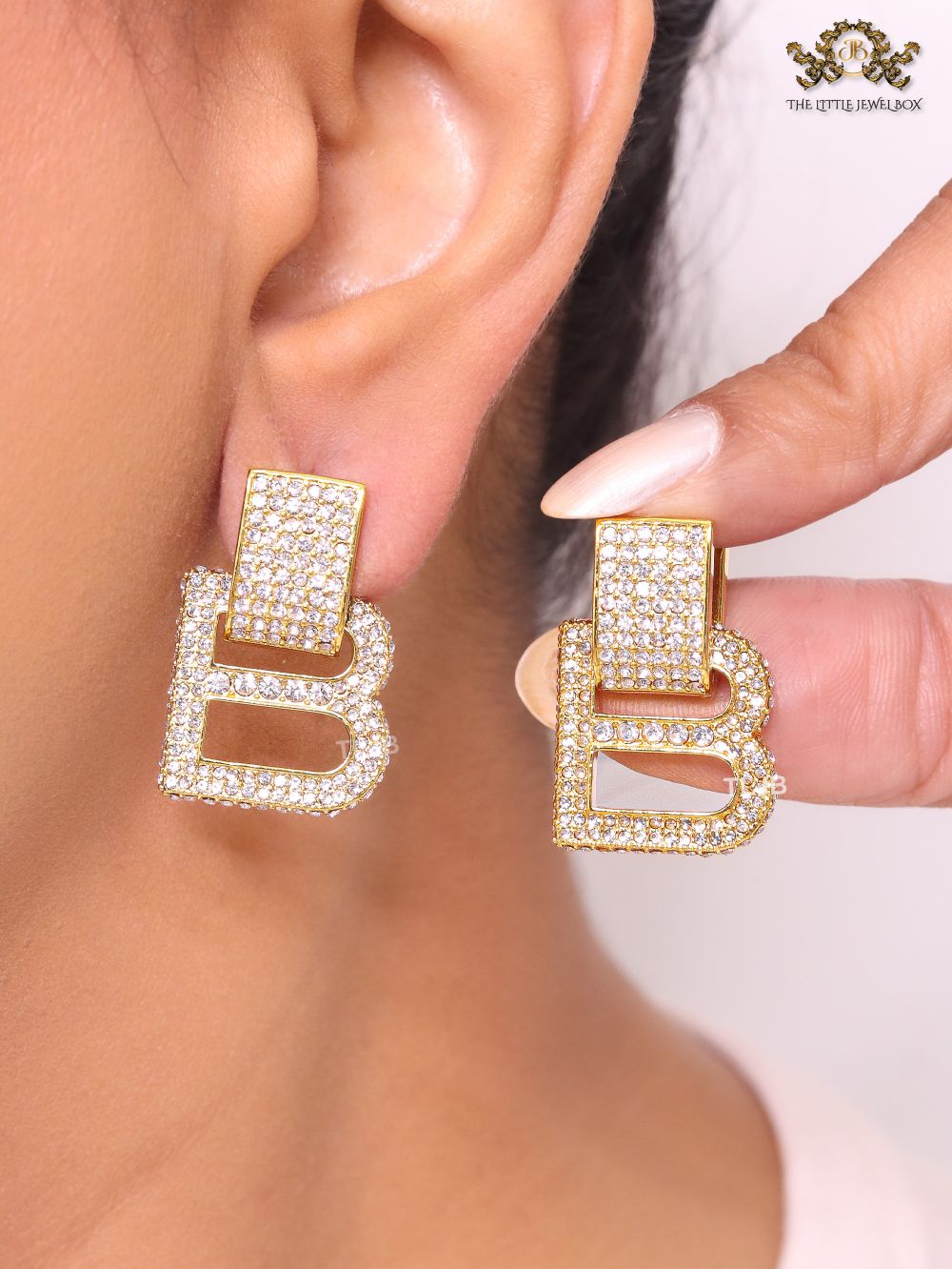 Alphabet B Cz earrings