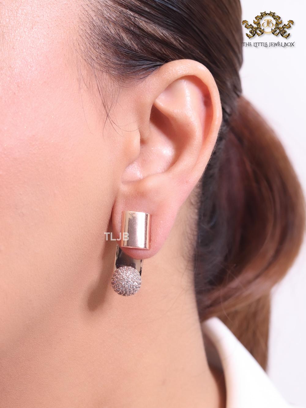 Rose Gold mesh ball earrings