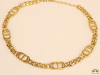 Gold plated link chain choker necklace